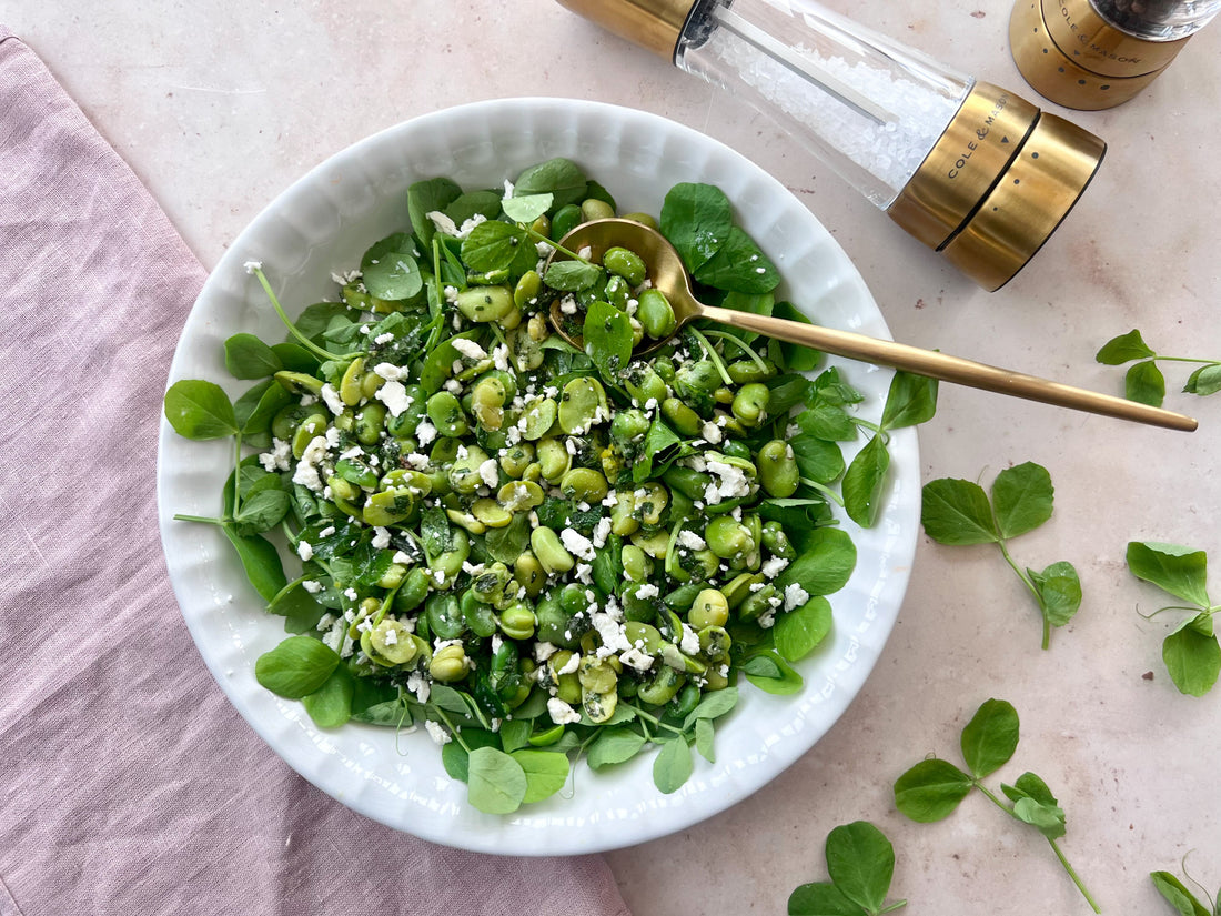 Vegetarian Broad Bean, Mint & Feta Salad