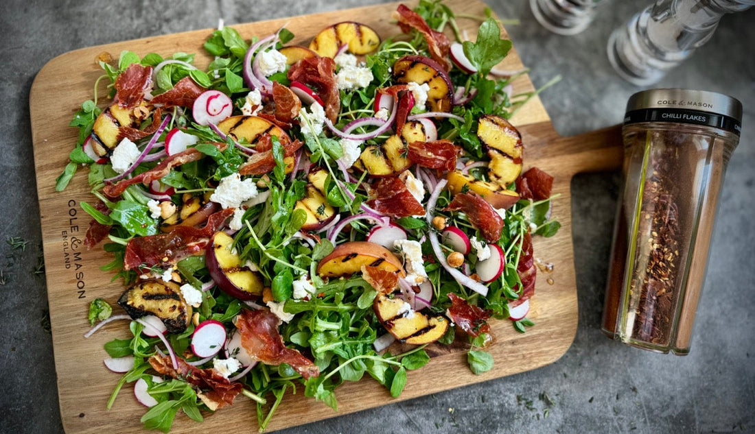 Peach & Goats Cheese Air Fryer Salad