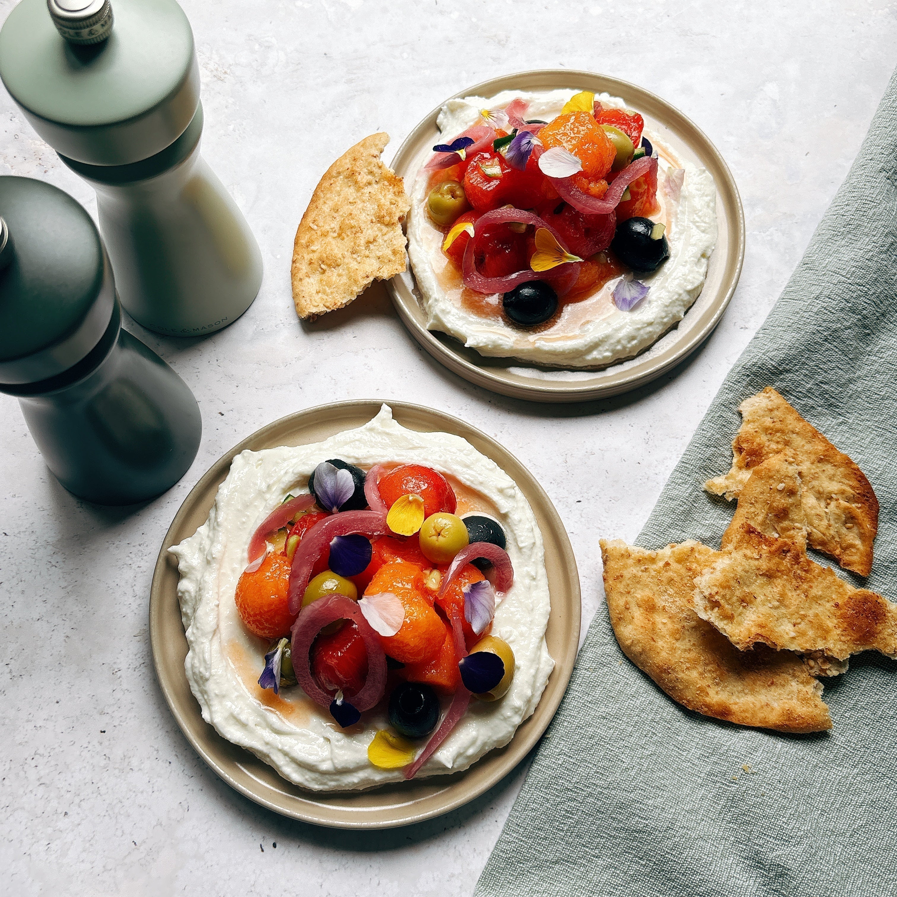 Whipped Feta and Melon Salad