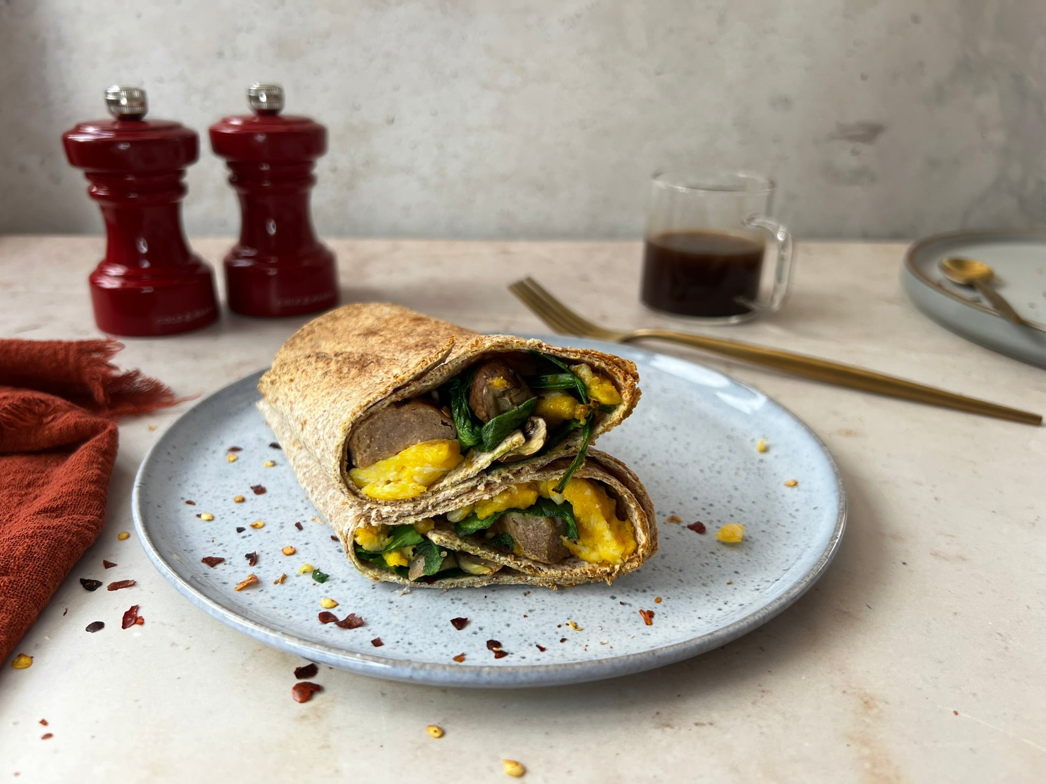 Healthy Air Fryer English Breakfast Wrap
