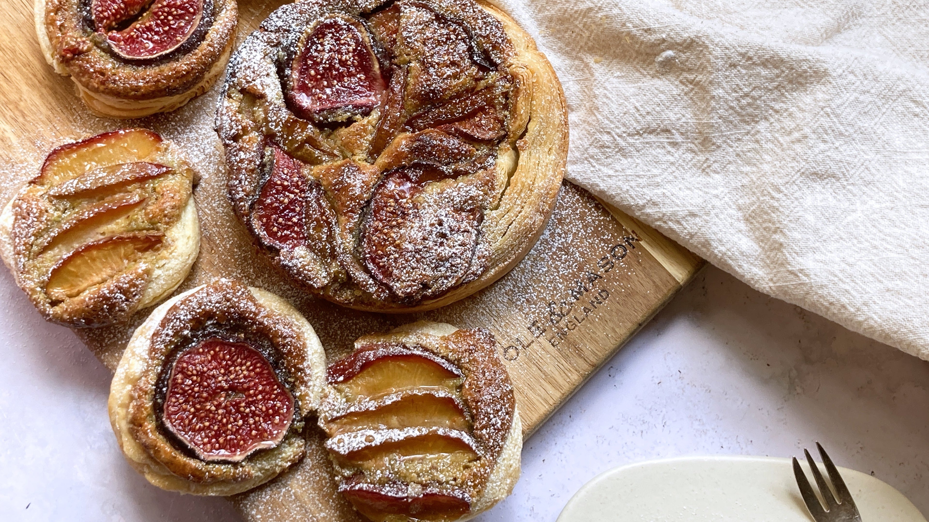 Plums, Figs & Pistachio Frangipane Tart