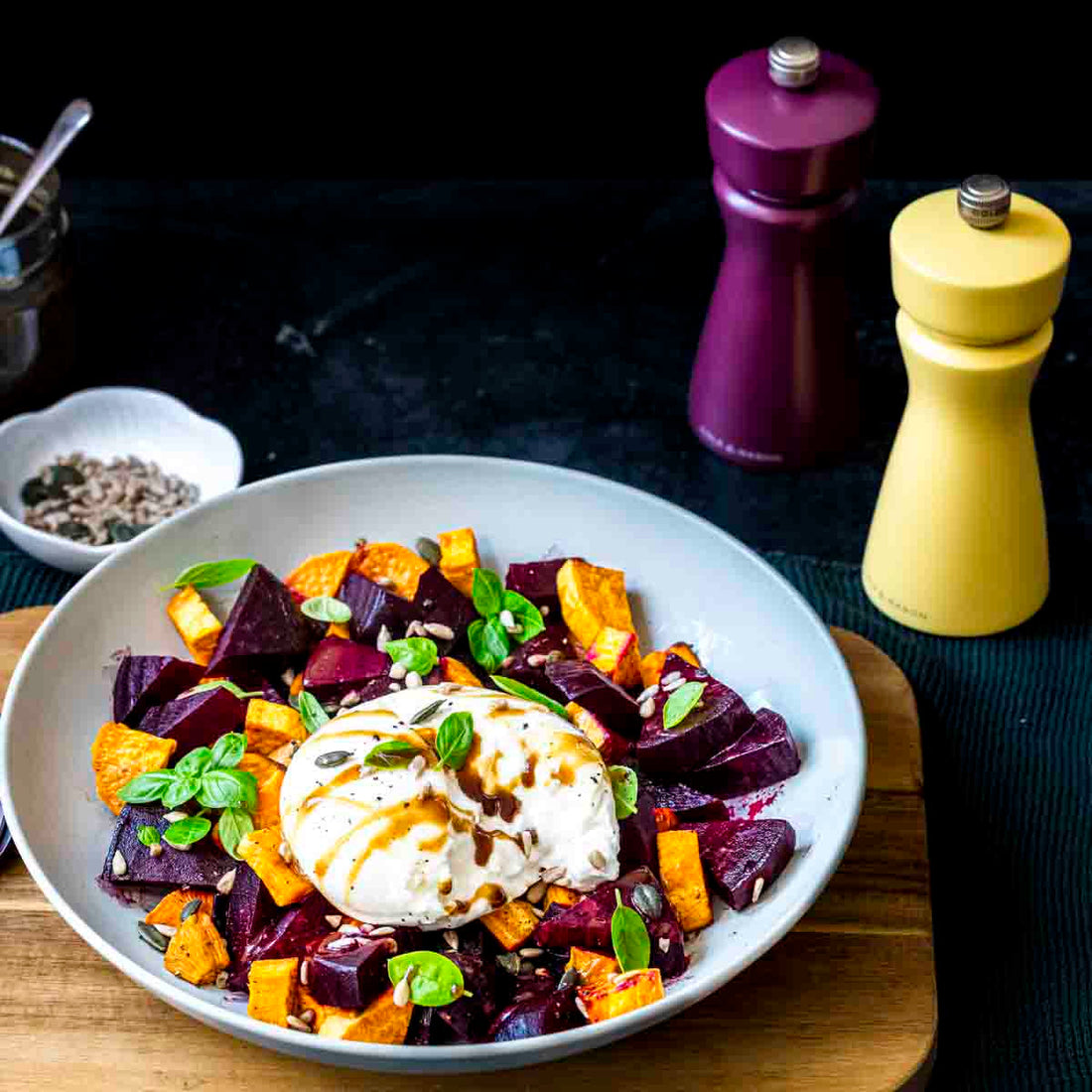 Air Fried Beetroot Burrata Salad