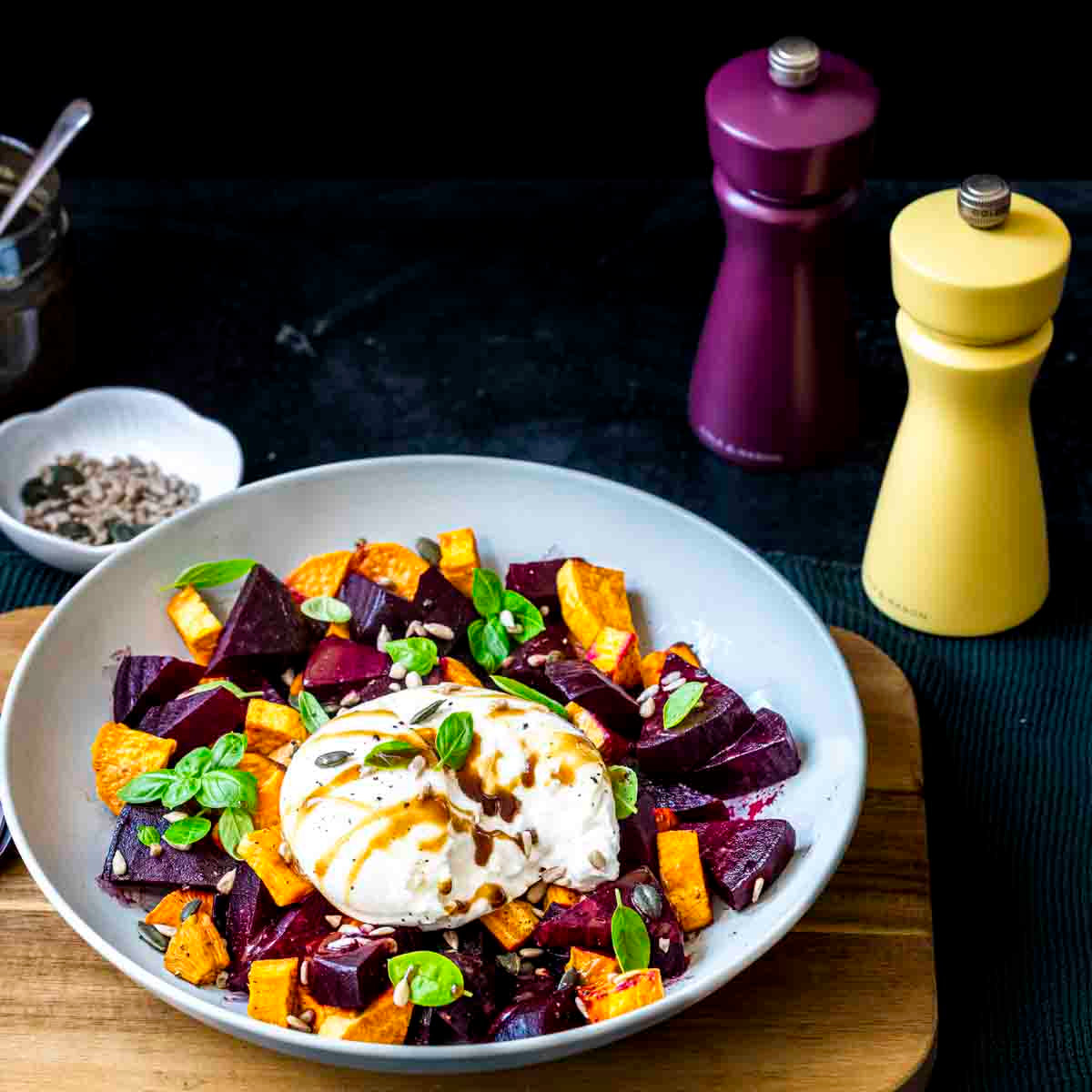 Air Fried Beetroot Burrata Salad