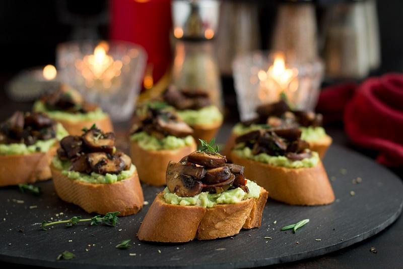 Mushroom & Avocado Crostini Cole & Mason UK