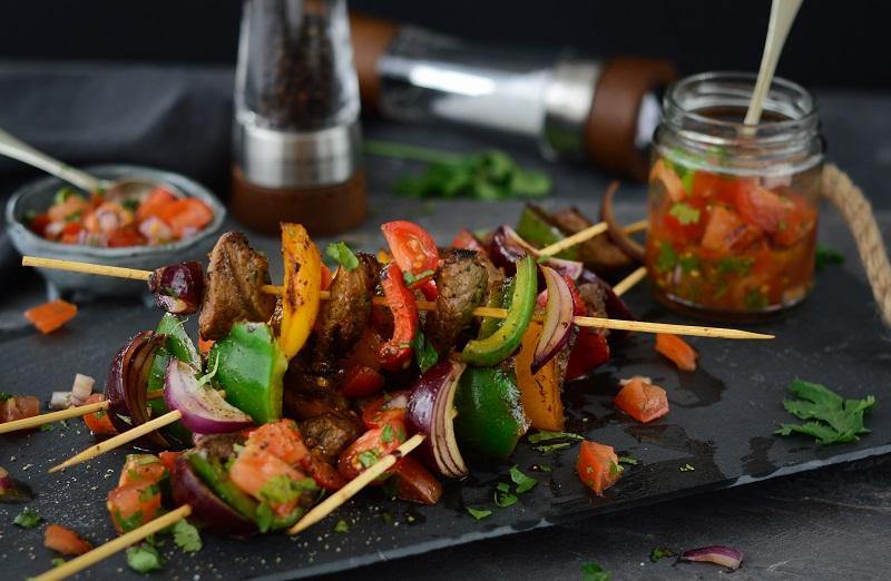 Peppered Beef Steak Kebab Cole & Mason UK