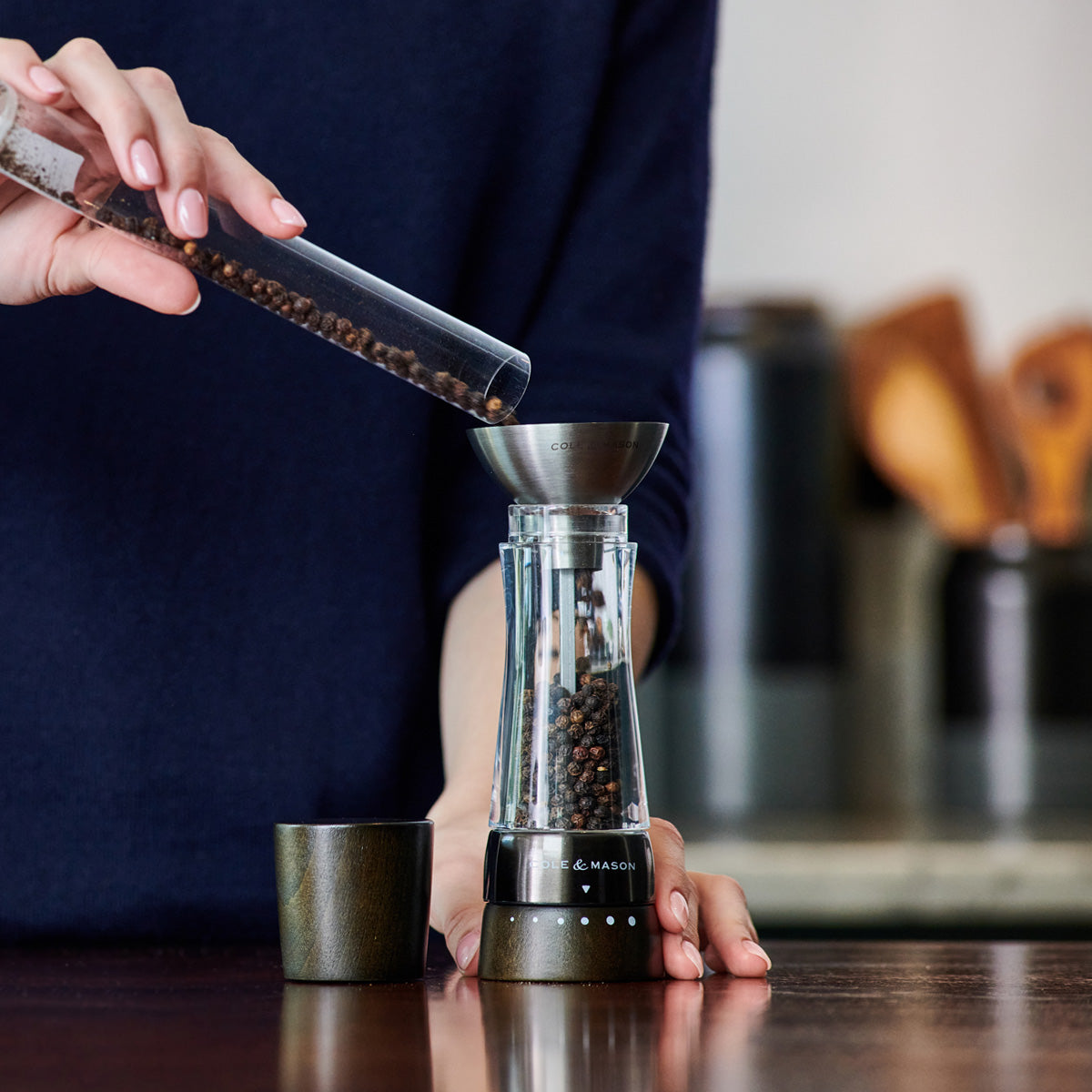 Cole & Mason Derwent Chestnut Rose Gold Salt & Pepper Mills